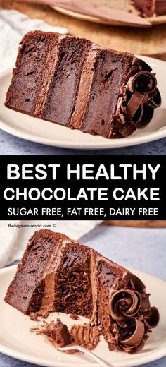 Fat Free Desserts, Sugar Free Cake Recipes, Fat Free Recipes, Healthy Chocolate Cake, Low Fat Desserts, Sugar Free Cake