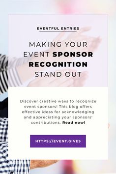 the event flyer for an event with two people shaking hands and text reading, making your event sponsor recognition stand out