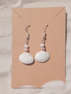 Natural Small Scallop Earrings, White Shell, Colorful Agate Beads and Sterling Silver Hooks - Etsy Shell-shaped Sterling Silver Jewelry For Beach, White Sterling Silver Shell For Beach, White Ocean-inspired Jewelry With Round Beads, Ocean-inspired White Round Bead Jewelry, Ocean-inspired White Round Beaded Jewelry, Ocean-inspired White Jewelry For Summer, White Ocean-inspired Jewelry For Summer, Ocean-inspired White Summer Jewelry, White Round Bead Earrings For Beach