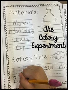 the celebratory experiment worksheet for students to practice their writing skills