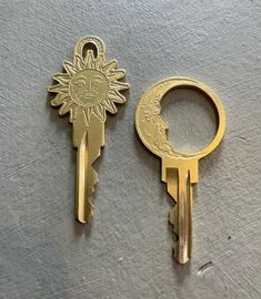 two keys that have been placed next to each other