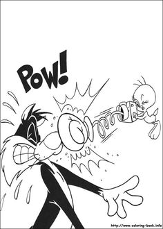 an image of cartoon character with the word pow on it