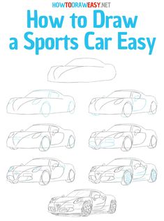 how to draw a sports car easy step by step drawing instructions for kids and adults