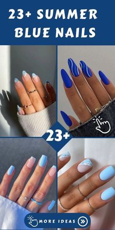 Daisy Acrylic Nails, Sky Blue Nails, Light Blue Nails, Hair Mistakes, Spring Nail Designs, Text Pins, Spring Nail