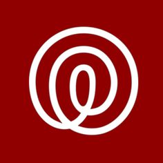 the letter q in a circle on a red background with white letters and an oval shape