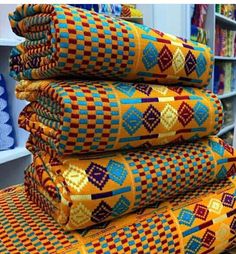 "Kente fabric, Handwoven from Ghana. Kente yard is not the same as African fabric/ankara . This woven top-notch quality kente is not measured like the normal African fabric/Ankara. Handwoven kente in \"yards\" is an estimate and not exact. The Kente strips are joined together to make 2 yards for a piece in three to make 6 yards. 6 yards kente comes in three pieces. The first piece is between 55 - 65 inches long and width is 43 - 45 inches. The Second piece is between 55 - 65 inches long and widt Kente Fabric, Kente Cloth, African Textiles, Accra, African Print Fabric, African Wear, African Design, Woven Top, African Attire