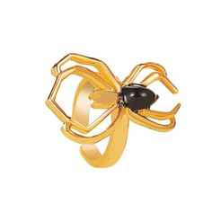 Cast a spell over your look with these shining spider ear cuffs. 0.39" W x 0.51" L 18k gold-plated copper / enamel Halloween Mode, Spider Earrings, Creative Accessories, Y2k Jewelry, Alloy Earrings, Bubble Bag, Estilo Punk, Retail Box, Copper Material