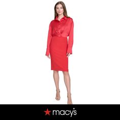 in stock Red Dress, Bodice, Mixed Media, Pick Up, In Store, Shoe Accessories, Buy Online, Long Sleeve Dress, Women Accessories