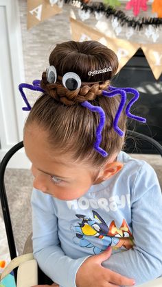 Halloween Hair Styles, Crazy Hair For Kids, Girl Hair Dos, Wacky Hair Days, Crazy Hair Day, Wacky Hair, Crazy Hair Day At School, Easter Hair Bow