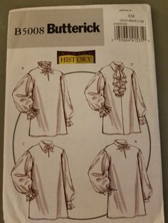 Pirate Blouse, Mens Shirt Pattern, Victorian Shirt, Victorian Men, Poet Blouse, Poet Shirt, Tunic Sewing Patterns, Regency Era Fashion, Shirt Sewing