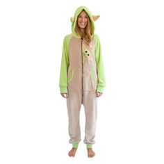 PRICES MAY VARY. This Is The Way: Dream of a galaxy far, far away wearing this Star Wars: The Mandalorian Grogu Women's Onesie. This fun pajama look combines fandom and comfort, with the super soft design inspired by The Child making it the ultimate cozy sleepwear. Mando-Approved Design: Full-body adult onesie features ribbed cuffs, zipper closure, hood with ears, and pockets. Also includes front applique of The Child (aka Baby Yoda) peeking out from the zipper and large back applique of him in Easy Cosplay Costumes, Star Wars Marathon, Star Wars Onesie, Womens Onesie, The Mandalorian Grogu, Mandalorian Grogu, Easy Cosplay, Cozy Sleepwear, Star Wars Christmas