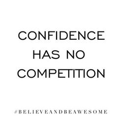 the words,'confidence has no competition'are shown in black on a white background