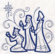 the embroidery design shows three people holding hands