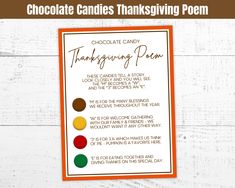 chocolate candies thanksgiving poem for kids