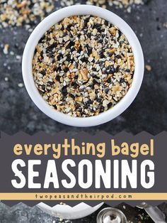 Shake up your meals with this easy DIY seasoning blend! Everything Bagel Seasoning is a quick 5 minute condiment idea made with 5 simple spices, including poppy seeds, black sesame seeds, white sesame seeds, garlic, and onion. Try it today!