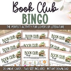 the perfect activity for lovers of literature book club printables are included in this booklet