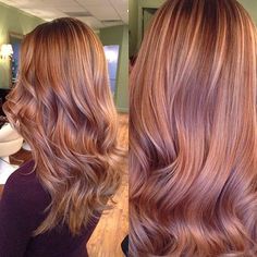 This is a beautiful color. Rose gold brown :) Strawberry Brunette, Gold Hair Colors, Hair Color Auburn, Brown Blonde Hair, Hair Color And Cut, Auburn Hair, Strawberry Blonde