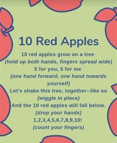 an apple poem with the words 10 red apples