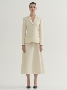 Composition : SILK62% WOOL38%Color : LIGHT BEIGECountry of Origin : Republic of Korea A Line Skirts, Midi Skirt, Silk, The Originals, Clothes For Women, Clothes, Color