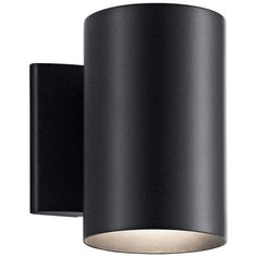 an outdoor wall light with a black finish