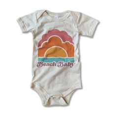 Enjoy a wonderful day with your beach babe. This onesie is natural heather stone color and is a super soft 100% airlume combed ring-spun cotton. (Pre-shunk. 52% cotton / 48% polyester) Baby Layette, Baby Tees, Beach Baby, Toddler Boy Outfits, Short Sleeve Bodysuit, Baby Shirts, Beach Babe, Toddler Girl Outfits, Kid Tees