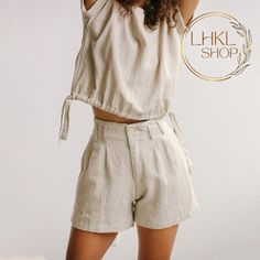 Linen Shorts, High Waisted Shorts, Wide Leg Shorts, Linen Bottom, Pajama Shorts, Summer Shorts, Women Shorts, Classic Shorts, Two Piece Set Introducing our latest set: a stylish combination of a short-sleeved top and shorts. This set is the epitome of comfort and fashion.  The top boasts a relaxed design, sleeveless for that breezy feel. It's a perfect blend of casual and chic. Paired with the top is a pair of high-waisted shorts. The shorts feature a wide-leg design for unrestricted movement. Bottoms With Built-in Shorts For Summer, Summer Short Leg Loungewear Pants, Summer Shorts Women, Summer To Do List, Shorts Linen, Classic Shorts, Wide Leg Shorts, Linen Bottoms, Shorts High Waisted