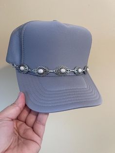 Trucker hat chain only Add your own personalized touch to your favorite trucker hat with these hat chains!  this hat chain features a lobster claw clasp on both sides. Adjustable Silver Cap, Silver Adjustable Cap, Adjustable Silver Baseball Cap, Adjustable Silver Hat Bands For Festivals, Silver Adjustable Baseball Cap, Adjustable Silver Hat As Gift, Handmade Adjustable Silver Hats, Trendy Adjustable Silver Hat, Trendy Silver Adjustable Hat