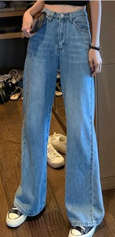 $44.90 - Cute Blue High Waisted Jean for elegant ladies and feminine women Light Blue Denim Flare Jeans For Summer, Light Blue Wide Leg Jeans For Summer, Trendy Light Blue Flare Jeans For Summer, High Waist Light Blue Jeans For Spring, Summer Light Wash Denim Flare Jeans, Summer Light Blue Denim Jeans, Blue Cropped Leg Flare Jeans For Summer, Summer High-waisted Medium Wash Jeans, Mid-rise Light Blue Jeans For Summer