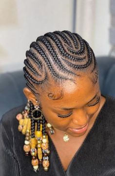 Cornrows With Weave, Unique Braided Hairstyles, Weaving Hairstyles, Ghana Weaving, Bob Braids Hairstyles, Short Box Braids Hairstyles