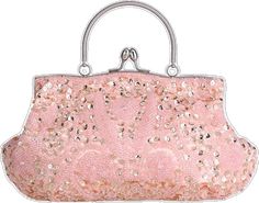 a pink purse with sequins on it