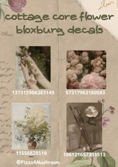 an old postcard with pictures of flowers and handwritten text on the bottom right corner