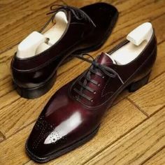 Men's Handmade Burnished Burgundy Leather Oxford Brogue Lace Up Dress – Venum Star Groomsmen Shoes, Mens Business Casual Shoes, Patent Leather Dress, German Dress, Business Casual Shoes, Oxford Shoe, Wingtip Shoes, Photography Light