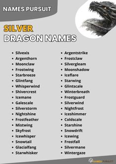 the names of silver dragon names