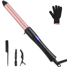 PRICES MAY VARY. 【25mm Curling wand】Designed to create loose, silky, classic curls and waves. Clampless curling puts less stress on hair, and curls look more beautiful with no kinks or creases. Suitable for short hair, medium length hair and long hair 【Tourmaline Ceramic Curling Wand & No Damage Hair】Our curler wand use tourmaline ceramic coating, which allows your hair to glide smoothly, less frizz and boosts shine . The even and stable heat distribution protects your hair no damage 【100°C-230° Hair Curler Wand, Ceramic Hair Curler, Classic Curls, Hair Wand, Curling Wands, Thick Coarse Hair, Wand Hairstyles, Frizz Free Curls, Damage Hair