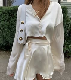 👜 on Twitter: "… " Mini Pencil Skirt Outfits, Satin Two Piece Set, Khaki Tops, Pencil Skirt Outfits, Chic Skirts, Mini Pencil Skirt, Satin Long Sleeve