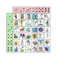 a board game with dices and cartoon characters