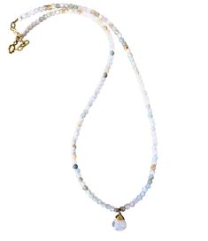 "14.5"" gemstone choker with 1.5"" extension and gemstone pendant.Shown in Mystic Lab and Moonstone. Please contact us for custom color combinations." Texas Jewelry, Gemstone Choker, Blue Moonstone, Jewelry Wholesale, Jewelry Cleaner, Dallas Texas, Boutique Jewelry, 14kt Gold, Wholesale Jewelry