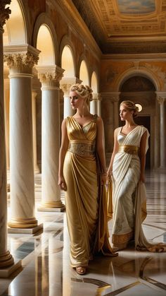 Ancient Rome Inspired Fashion, Indian Ancient Dress, Ancient Greece Outfit, Greek Princess Aesthetic, Greek Goddess Cosplay, Champagne Costume, Roman Women Dress, Ancient Rome Clothing