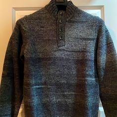 Size Small All Wool Dry Clean Elbow Brown Patch Design Excellent Condition Sweaters Crewneck, Patch Design, Men Sweater, Black And Grey, Crew Neck, Man Shop, Wool, Grey, Black