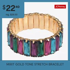 Bead Type: AcrylicFeatures: Nickel FreeCircumference: 7 InchMetal Color: Gold ToneCare: Wipe CleanBracelet Type: Stretch BraceletsMetal: ZincCountry of Origin: Imported Stretch Bracelet, Stretch Bracelets, Gold Tones, Bracelet, Beads, Gold, Color