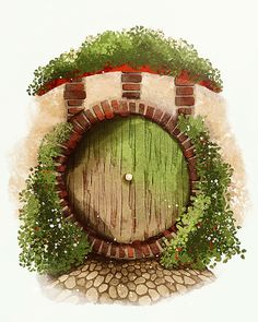 an image of a green door in the ground