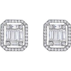 These Anais Studs by Ruchi New York are the perfect addition to any fine jewelry collection. With a stunning design that incorporates diamond baguettes encased with brilliant cut diamonds, these earrings are sure to catch the eye and capture the heart of any jewelry lover. The .75 carats of diamonds are set in 18k white gold, adding to the overall elegance and luxury of the piece.Wearing these studs will make you feel confident and glamorous, whether you're dressed up for a special occasion or a Luxury Baguette Cut Earrings For Gift, Timeless Formal Baguette Diamond Earrings, Timeless Baguette Diamond Earrings For Formal Occasions, Luxury Platinum Diamond Earrings With Baguette Diamonds, Luxury Platinum Baguette Diamond Earrings, Luxury Diamond Earrings With Baguette Cut, Diamond White Baguette Cut Diamond Earrings, Luxury Baguette Cut Diamond Earrings, Luxury Baguette Cut Diamond Earrings With Accents