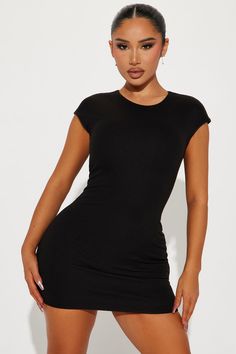 Available In White And Black. Ribbed Mini Dress Short Sleeves Crew Neckline Double Lined Stretch Length = 33" 96% Polyester 4% Spandex Imported | Rachel Double Lined Mini Dress in Black size Large by Fashion Nova Black Short Sleeve Bodycon Dress In Elastane, Black Short Sleeve Elastane Bodycon Dress, Black Bodycon Dress With Short Sleeves, Black Ribbed Dress In Elastane, Black Ribbed Elastane Dress, Black Crew Neck Bodycon Dress For Night Out, Black Crew Neck Bodycon Dress, Bodycon Mini Dress With Crew Neck, Black Bodycon Mini Dress With Crew Neck