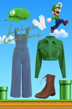 an image of a mario bros outfit and shoes