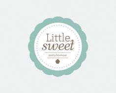 the little sweet pastry boutique logo is displayed on a white background with blue trimmings