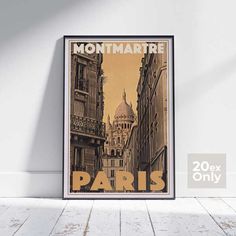 MONTMARTRE Poster | 20ex only | Collector Edition Paris Poster Surf Poster, Paris Poster, Sustainable Decor, Parisian Vibes, Porto Rico, Sitges, Poster Retro, Process Art, Travel Memories