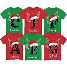 PRICES MAY VARY. Monogrammed Family Christmas Matching, merry and bright, funny family matching christmas pajama, christmas movie, This is my christmas , winter holiday, xmas holiday, Christmas games, santa claus team, reindeer, Christmas Tshirt A great idea for his Christmas, birthday, her birthday, Mother's day, Father's day, Christmas, for your husband, son or brother who is a great dad, birthday tee for dad, Idea for dad from daughter son and wife, unique tee for men, wife, daughter CARE INSTRUCTIONS: Machine wash in desired color, tumble dry on low heat. Machine wash: warm (up to 40C or 105F); Chlorine free: bleach as needed; Moderate drying; Do not dry clean... Environmentally-friendly Material:Cotton, Soft and Comfortable; super soft touch feeling and will keeping everything fresh a Alphabet Shirt, Valentines Couple, Matching Christmas Pajamas, Christmas Alphabet, Christmas Matching, Valentines Day Couple, Christmas Monogram, Funny Family