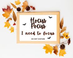 a sign that says hoccus pocuss i need to focus do not disturb