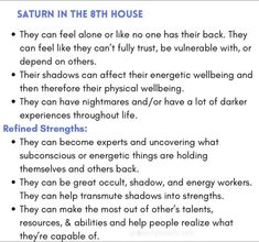 the poem saturn in the 8th house