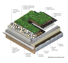 an image of a green roof with instructions on how to install it and where to put the